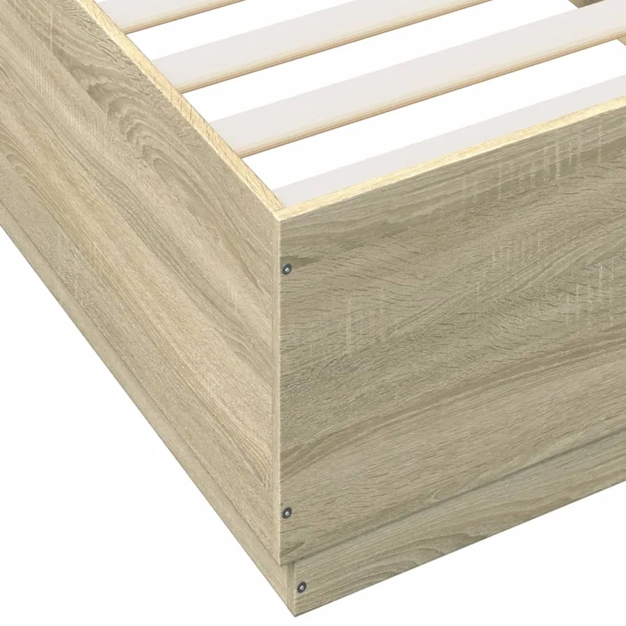 Cadre de lit avec LED sans matelas chêne sonoma 90x200 cm - 9