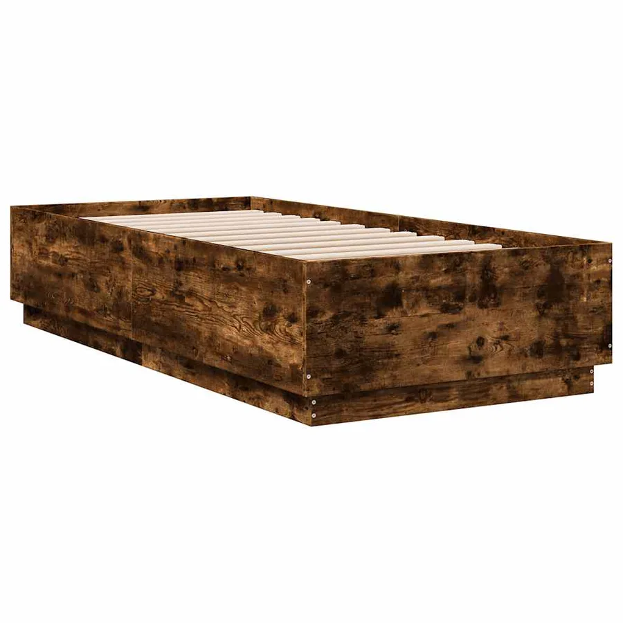 Cadre de lit avec LED sans matelas chêne fumé 100x200 cm - 3