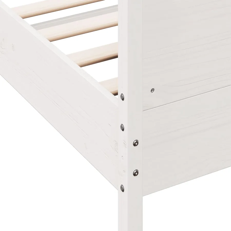 Cadre de lit sans matelas blanc 180x200 cm bois massif de pin - 7