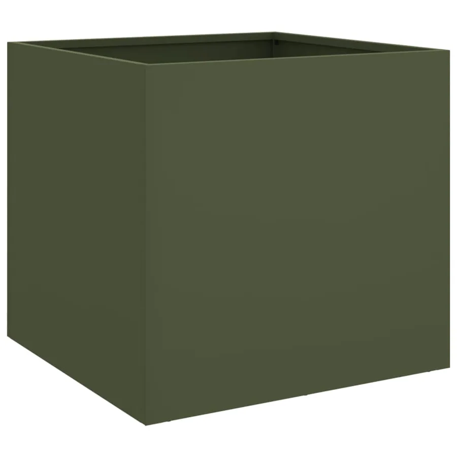 Jardinières 2 pcs vert olive 42x40x39 cm acier - 4