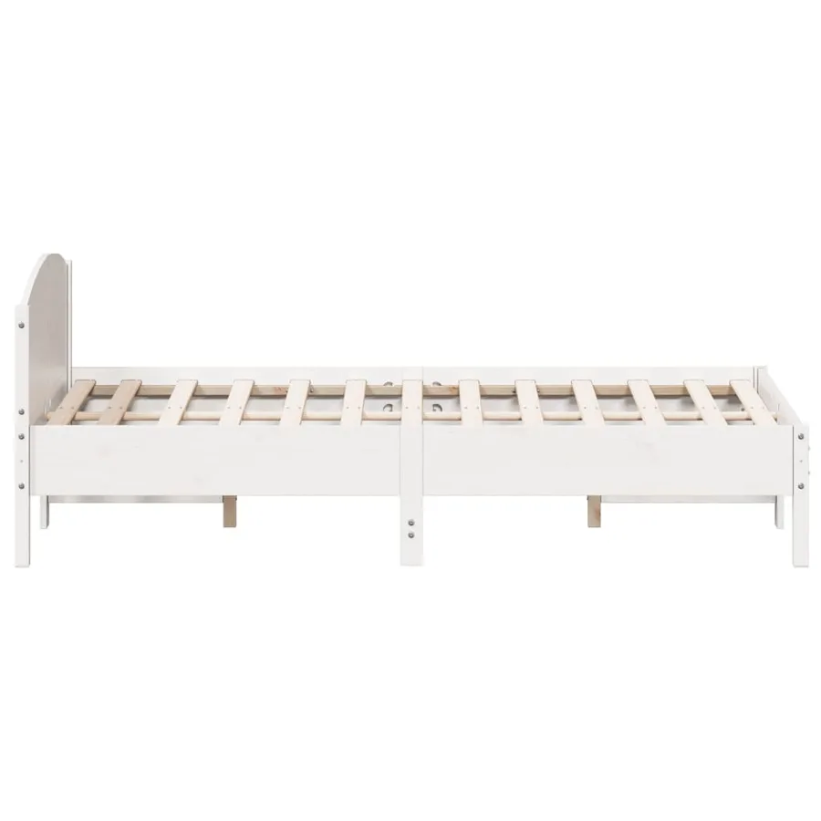 Cadre de lit sans matelas blanc 140x200 cm bois de pin massif - 5