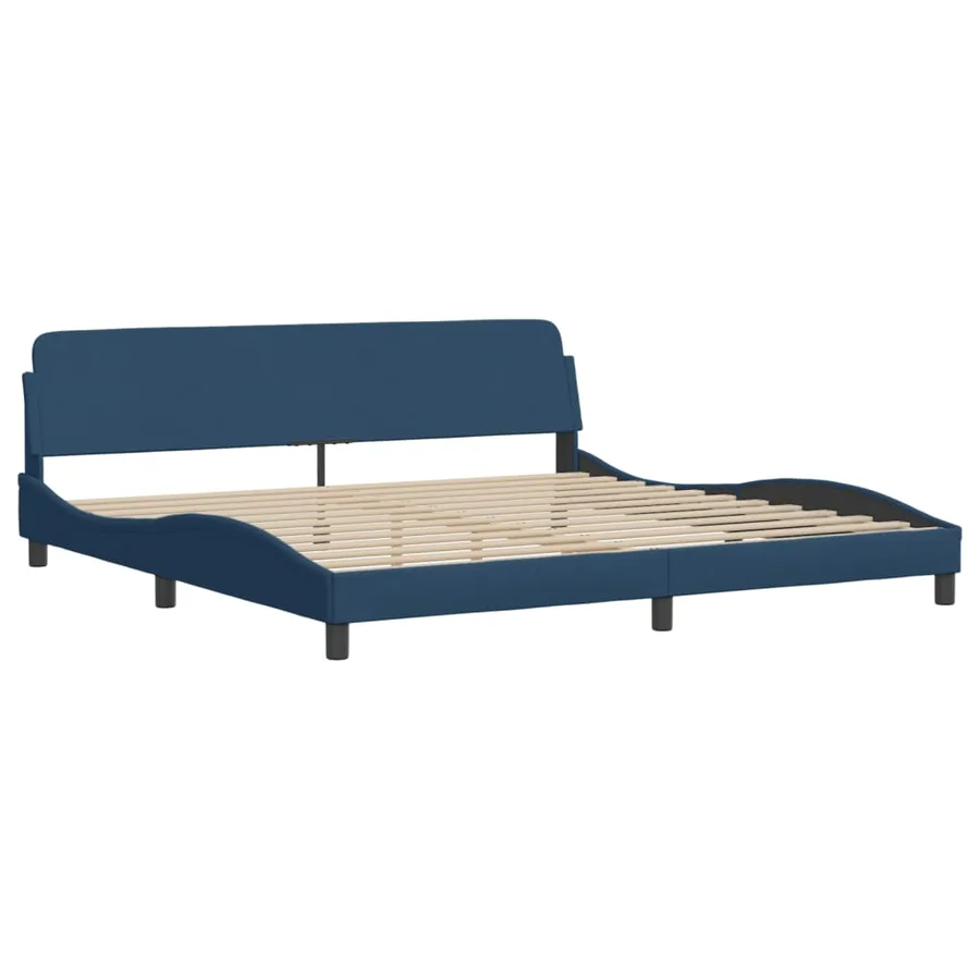 Cadre de lit avec LED sans matelas Hvar bleu 200x200 cm tissu - 7