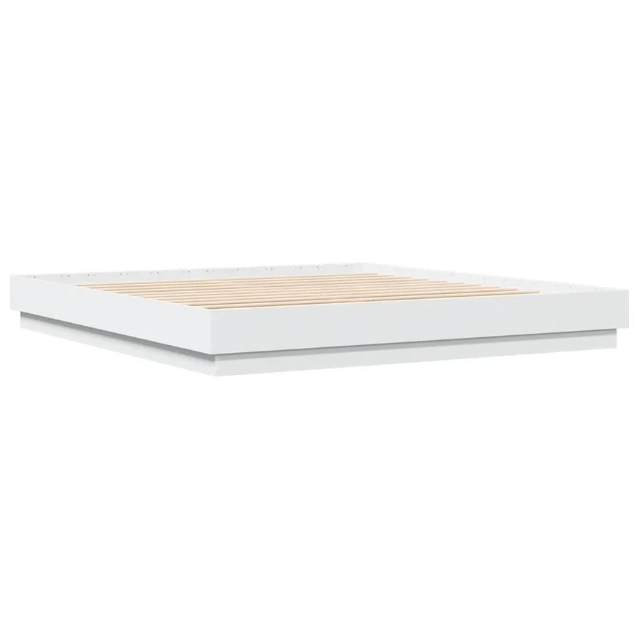 Cadre de lit avec LED sans matelas blanc 200x200 cm - 3