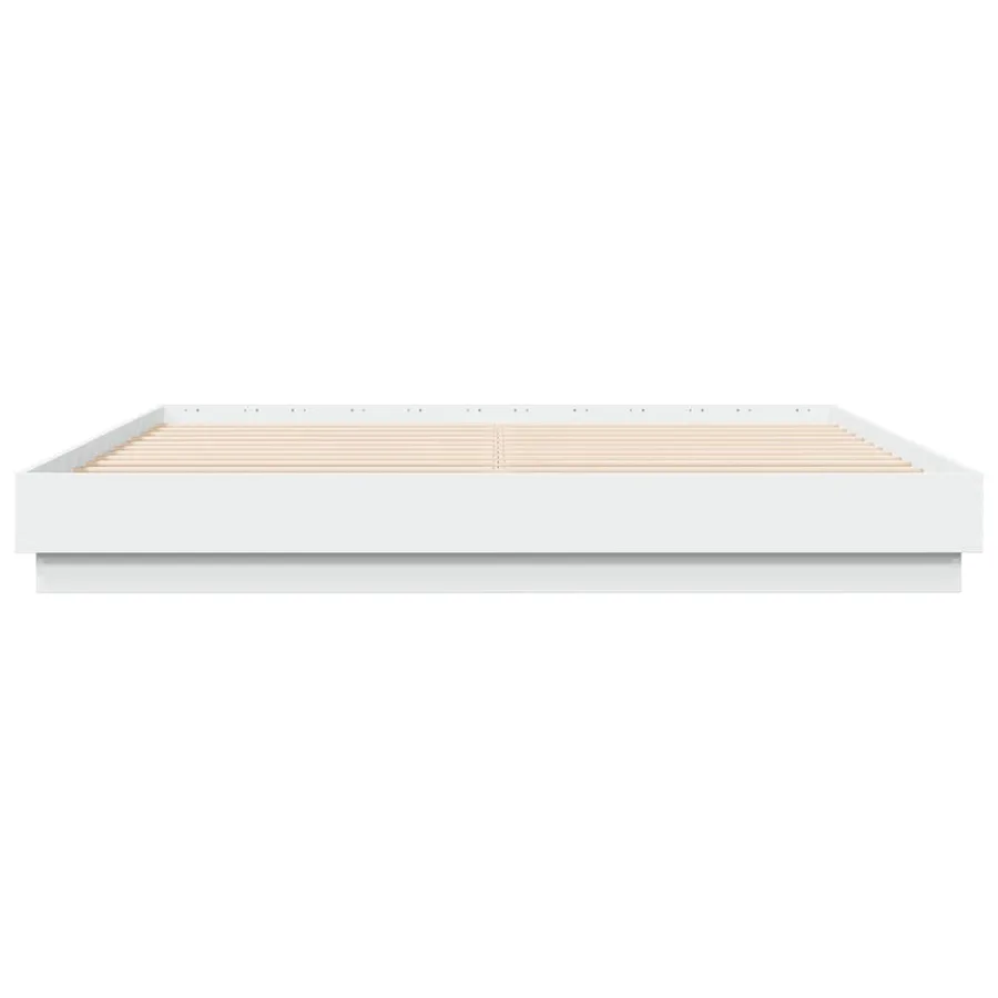 Cadre de lit avec LED sans matelas blanc 200x200 cm - 6