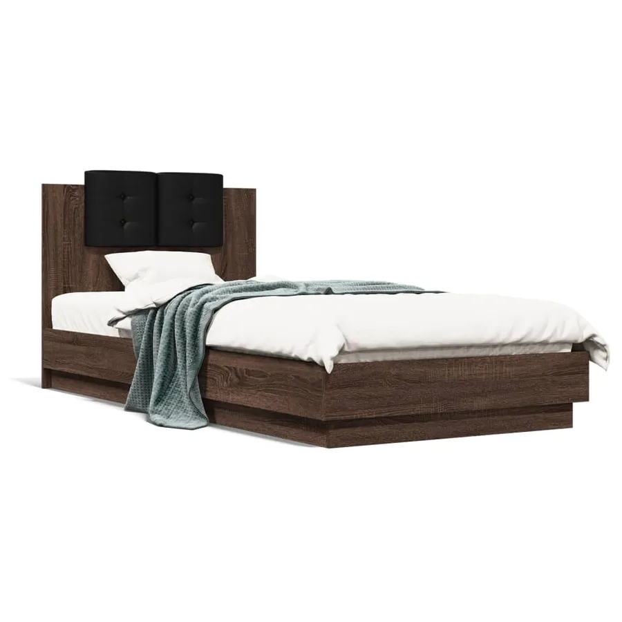 Cadre de lit sans matelas chêne marron 100x200 cm - 2