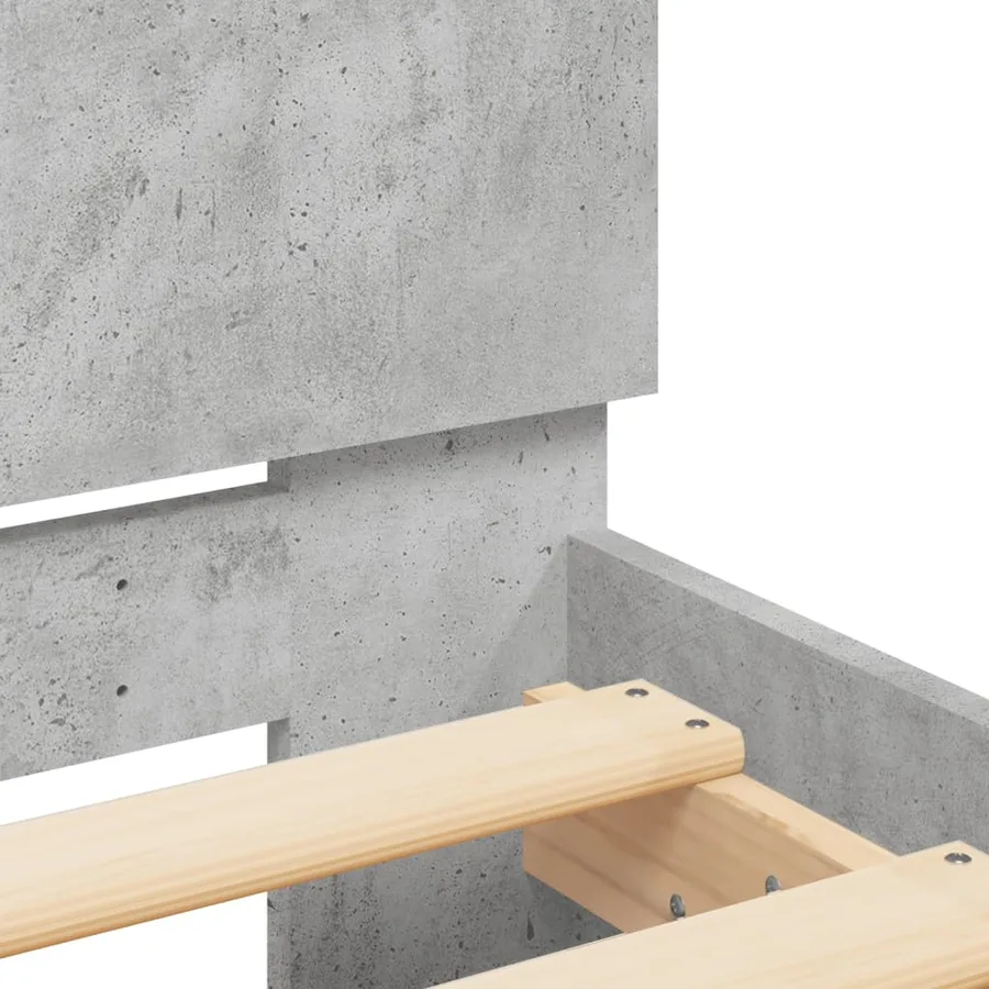 Cadre de lit sans matelas gris béton 120x200 cm - 8