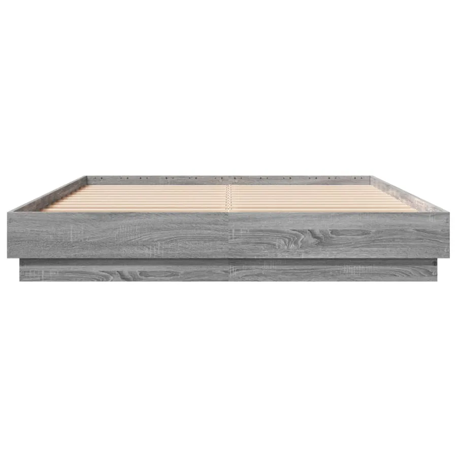 Cadre de lit avec LED sans matelas sonoma gris 160x200 cm - 6