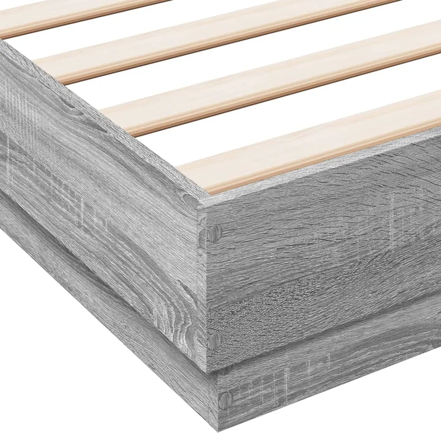 Cadre de lit avec LED sans matelas sonoma gris 160x200 cm - 9