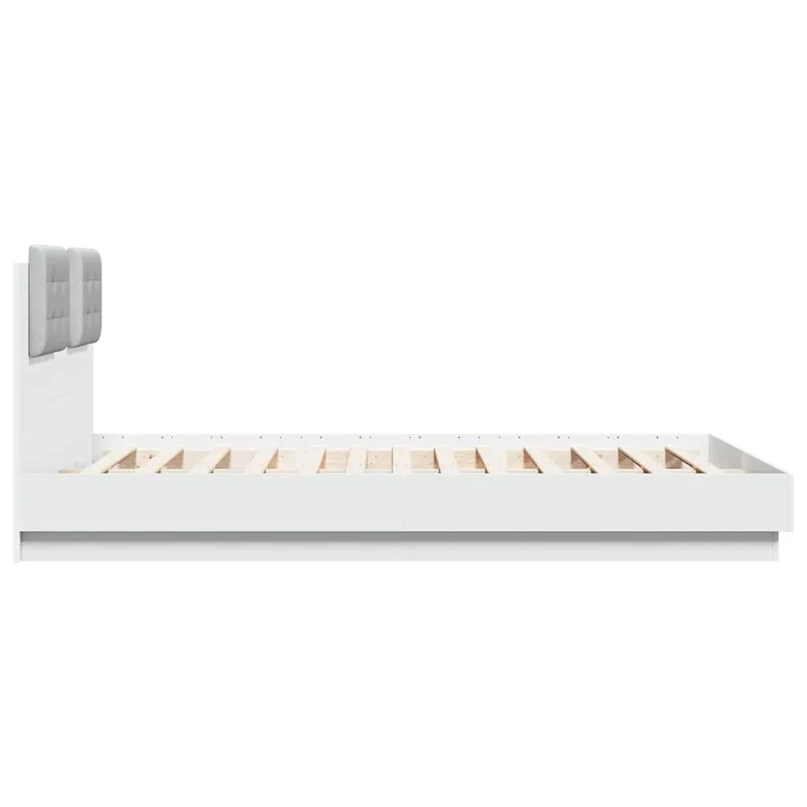 Cadre de lit avec LED sans matelas blanc 150x200 cm - 7