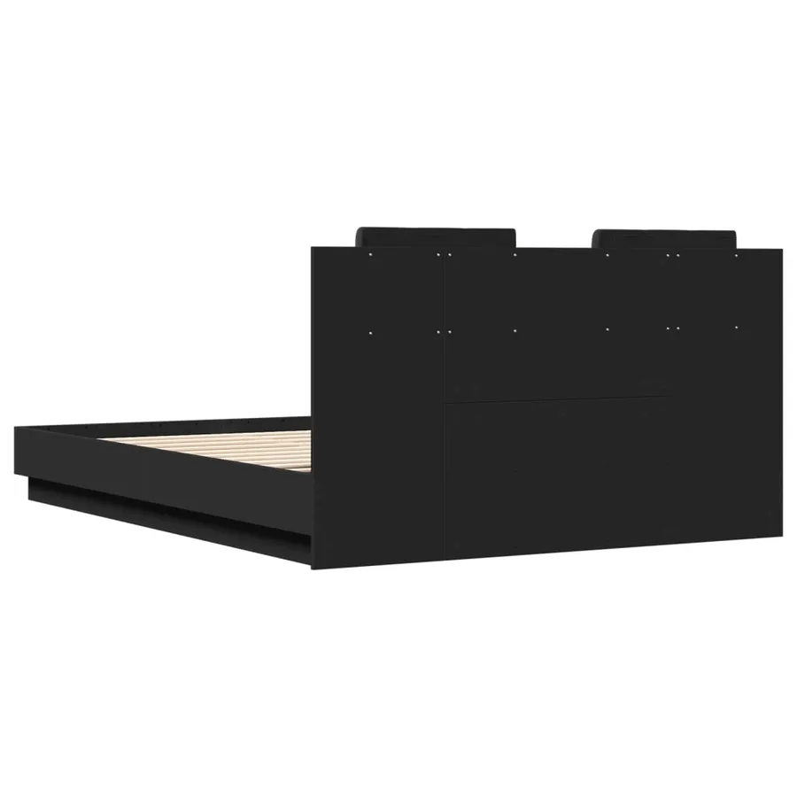 Cadre de lit sans matelas noir 150x200 cm - 6