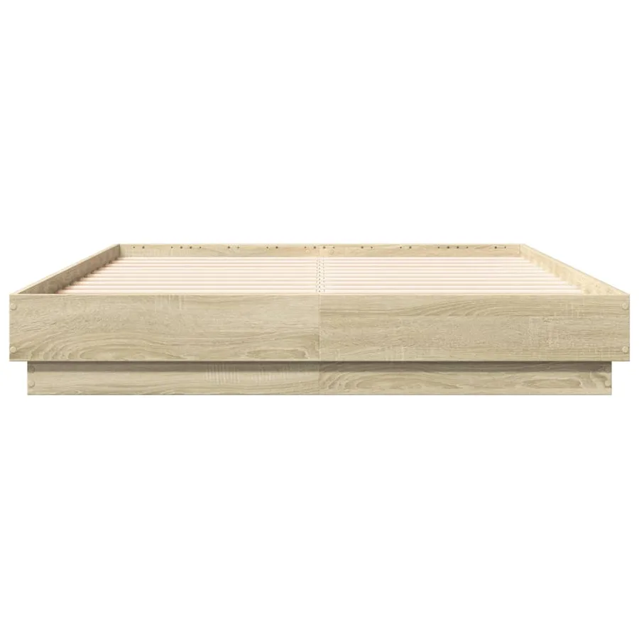 Cadre de lit avec LED sans matelas chêne sonoma 135x190 cm - 6