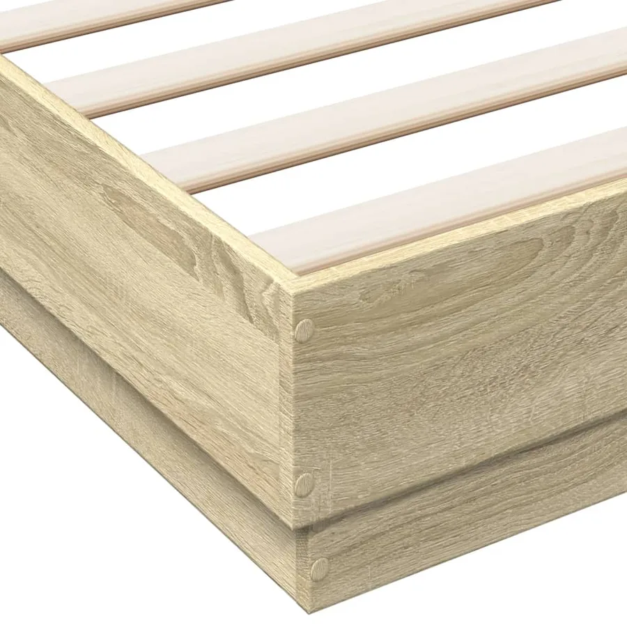 Cadre de lit avec LED sans matelas chêne sonoma 135x190 cm - 9