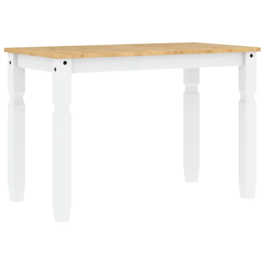 Table à manger Corona blanc 112x60x75 cm bois massif de pin - 2