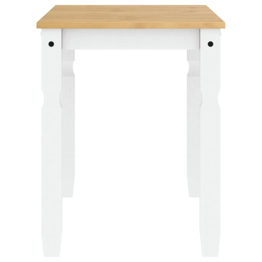 Table à manger Corona blanc 112x60x75 cm bois massif de pin - 5