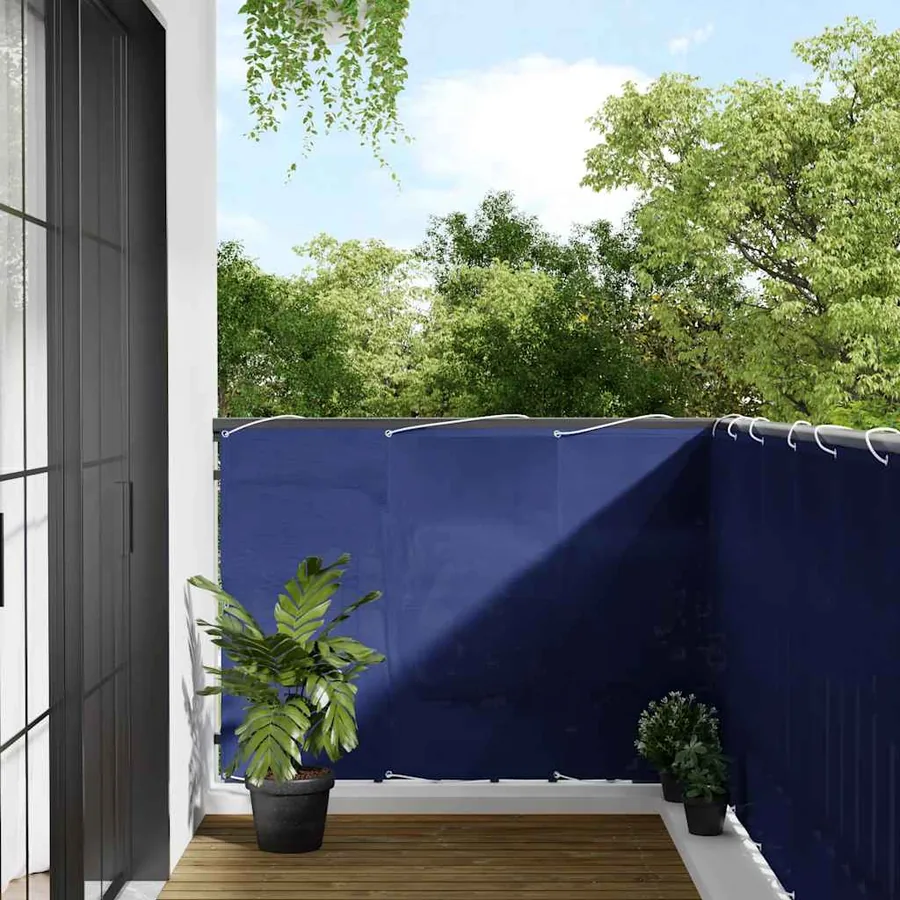 Écran de balcon bleu 120x800 cm 100% polyester oxford