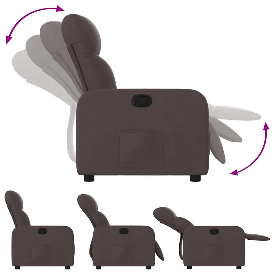 Fauteuil inclinable Marron foncé Tissu - 4