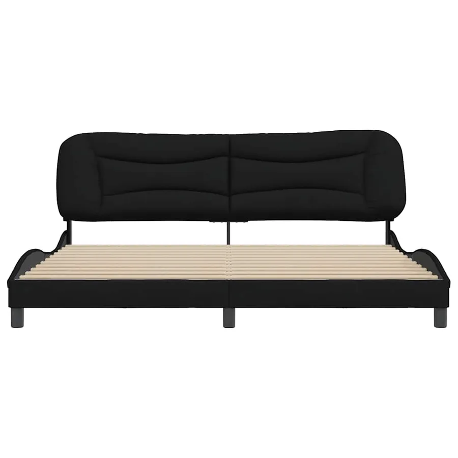 Cadre de lit sans matelas Hvar noir 200x200 cm tissu - 4