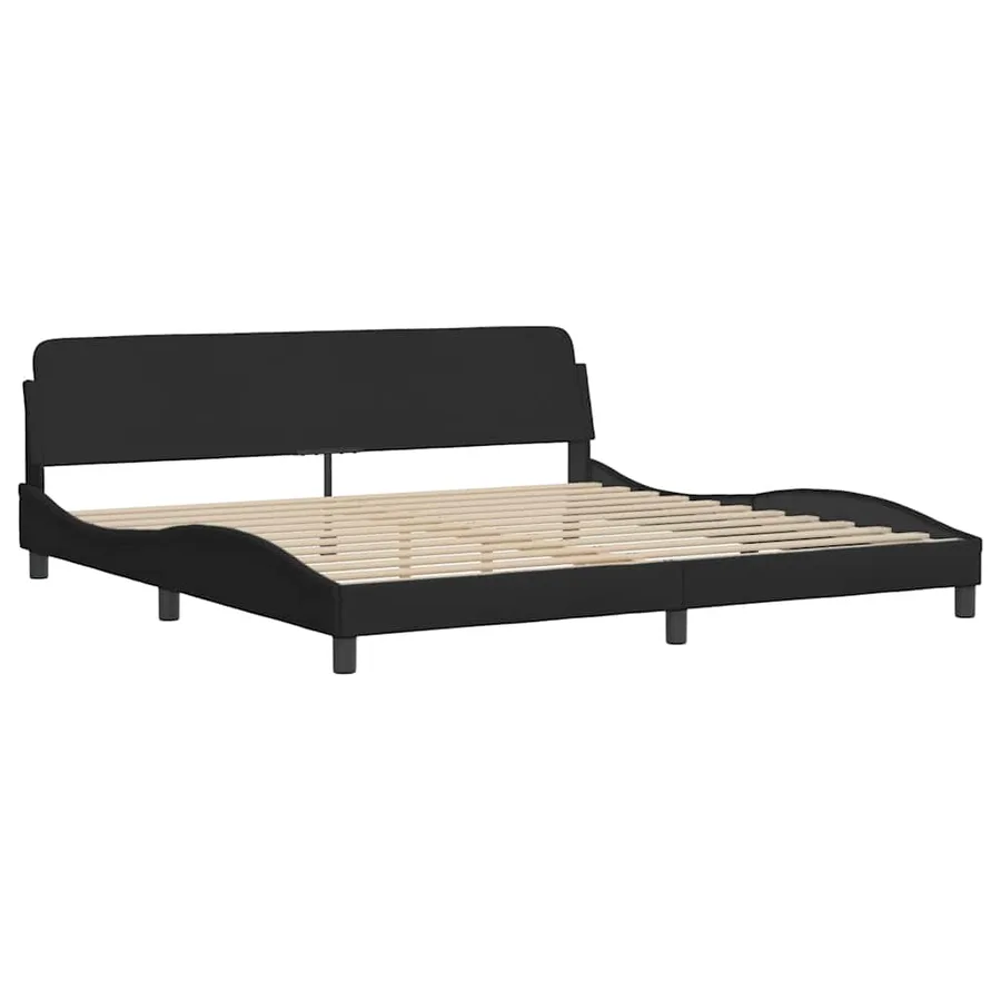 Cadre de lit sans matelas Hvar noir 200x200 cm tissu - 7