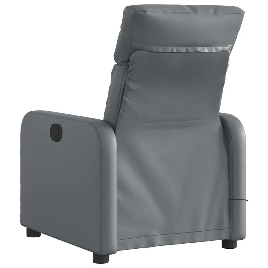 Fauteuil de massage inclinable électrique gris similicuir - 5