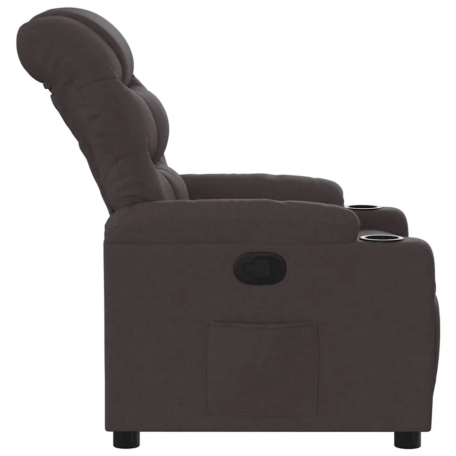 Fauteuil inclinable Marron foncé Tissu - 7