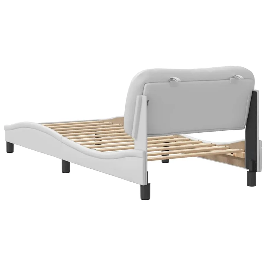 Cadre de lit sans matelas Hvar blanc 90x190 cm similicuir - 6