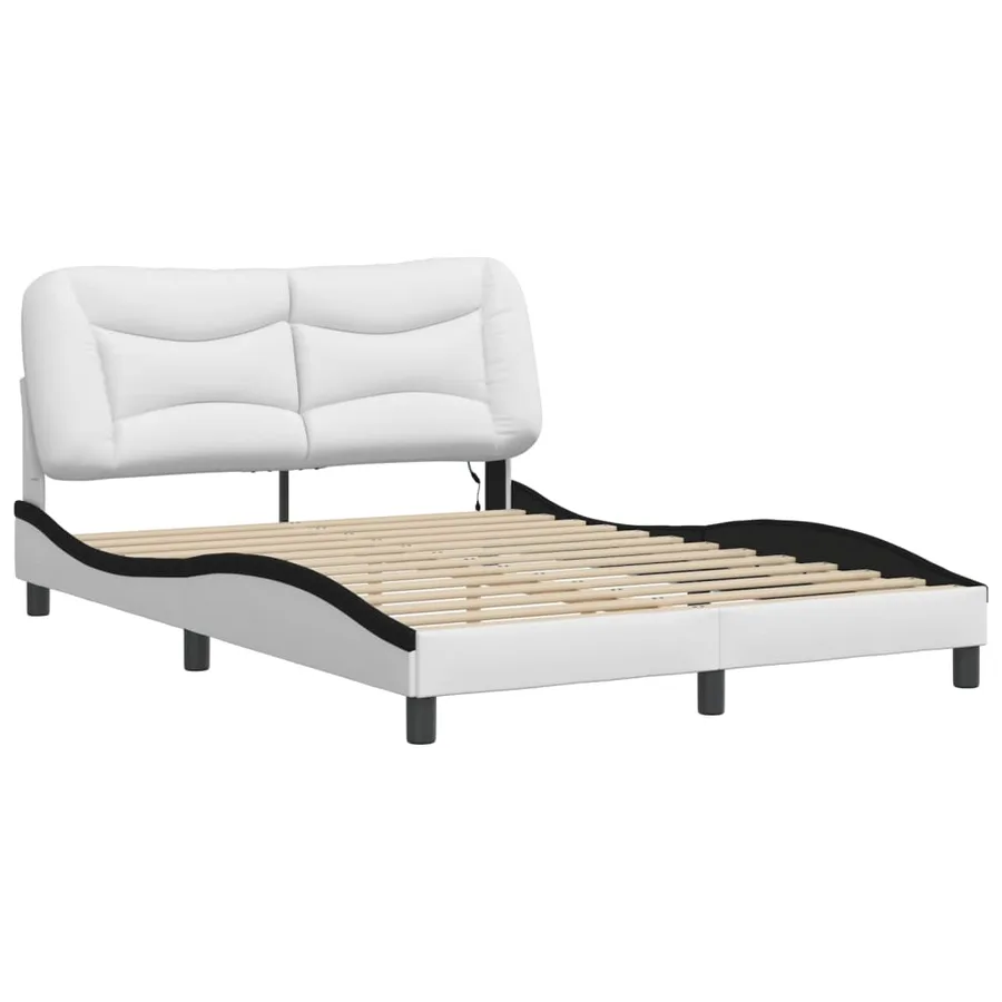 Cadre de lit avec LED sans matelas Hvar blanc et noir 120x200 cm - 3