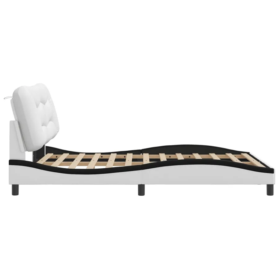Cadre de lit avec LED sans matelas Hvar blanc et noir 120x200 cm - 8