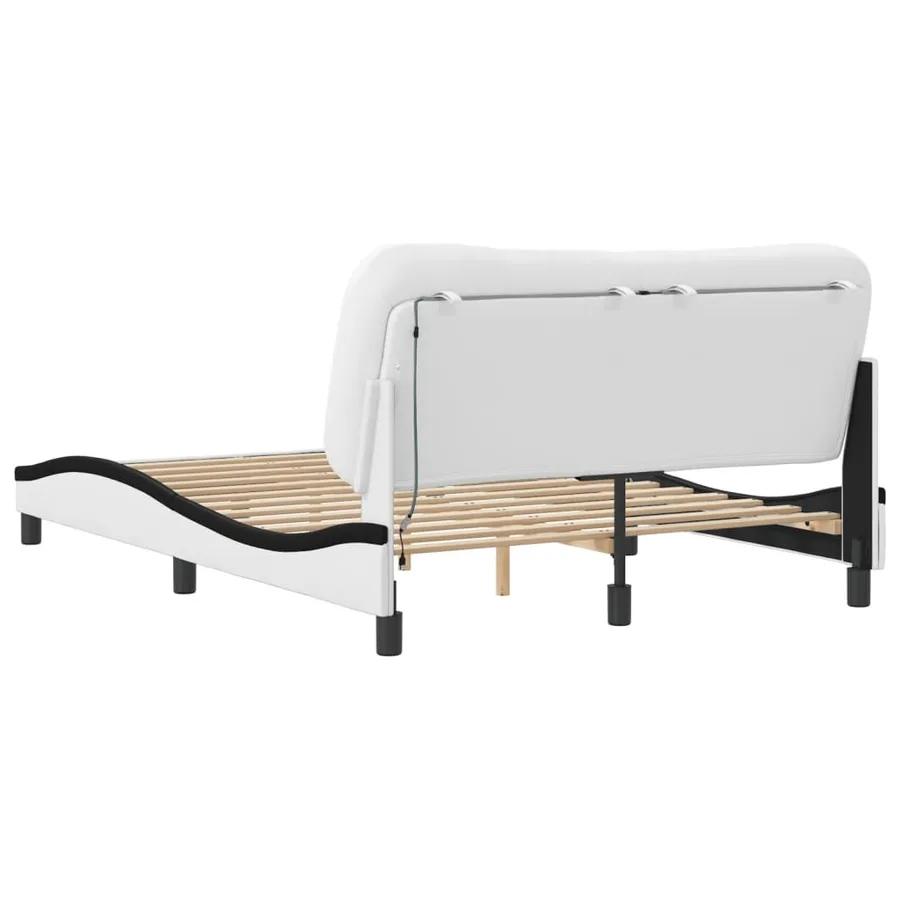 Cadre de lit avec LED sans matelas Hvar blanc et noir 120x200 cm - 9