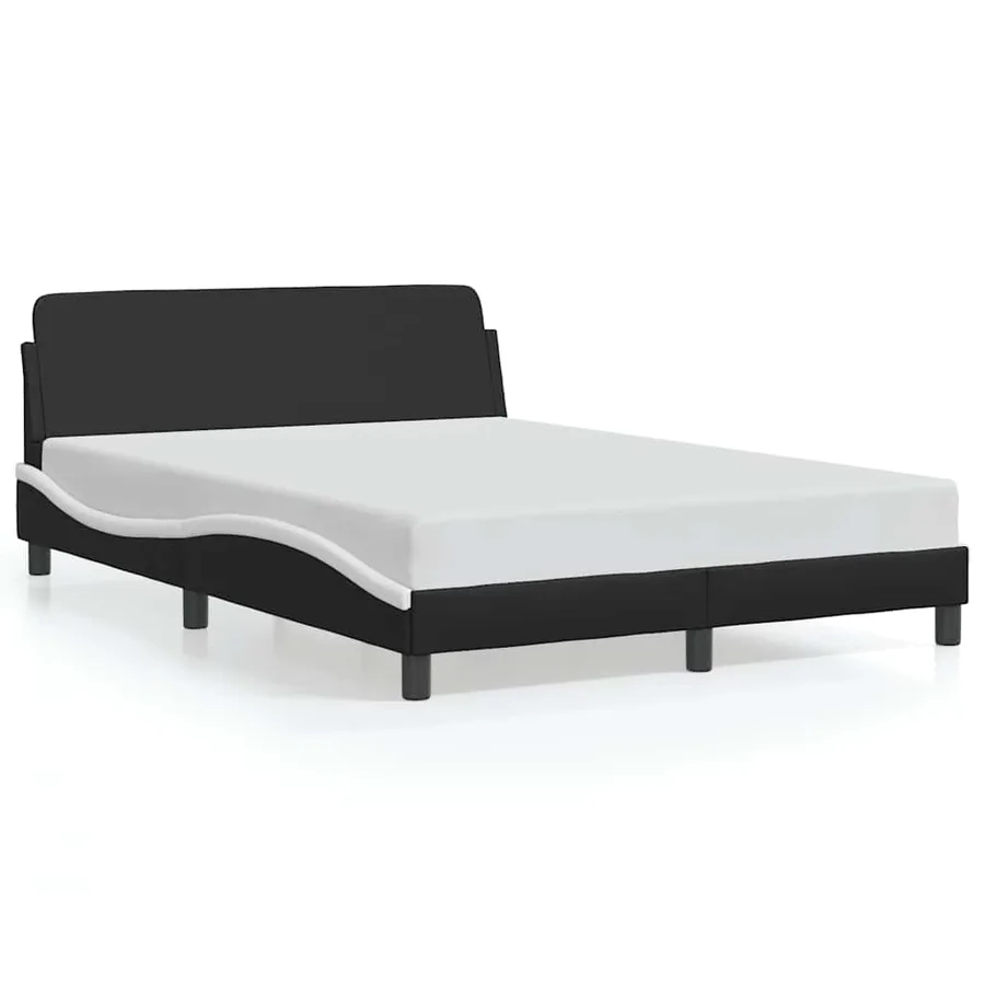 Cadre de lit Dover noir et blanc 120x200 cm similicuir - 2