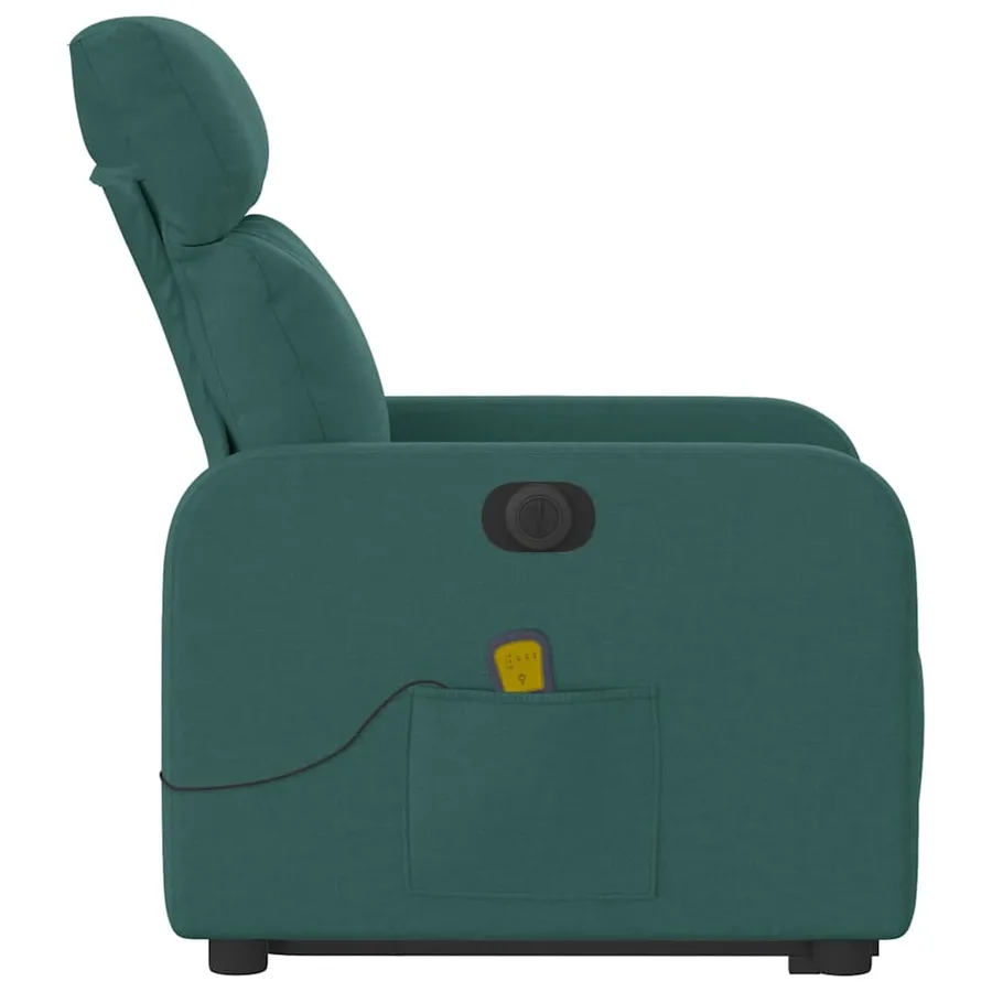 Fauteuil inclinable de massage électrique Vert foncé Tissu - 10
