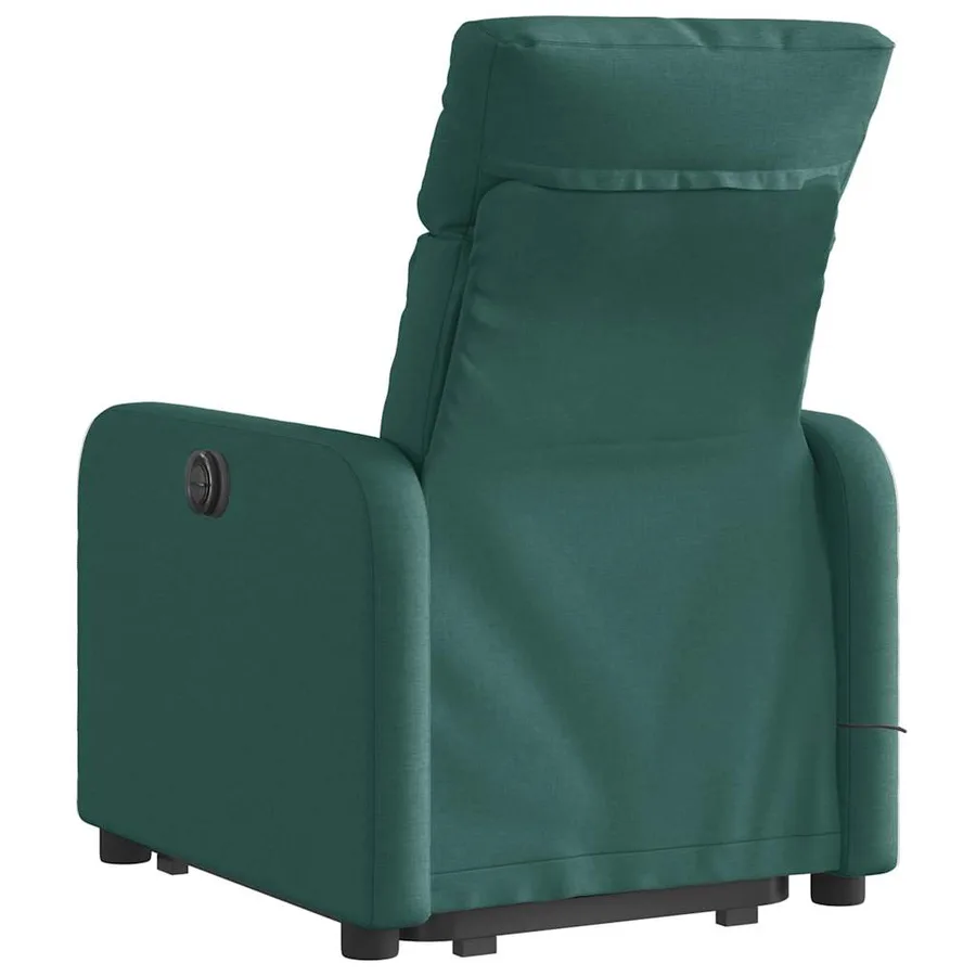 Fauteuil inclinable de massage électrique Vert foncé Tissu - 5