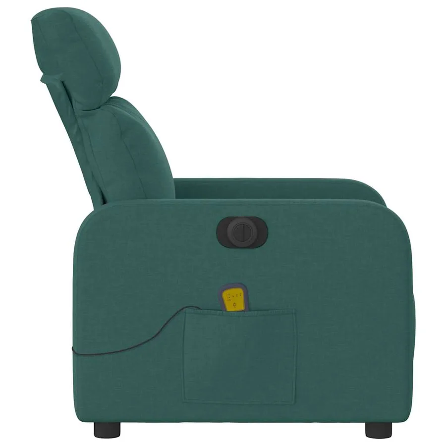 Fauteuil de massage inclinable électrique Vert foncé Tissu - 10