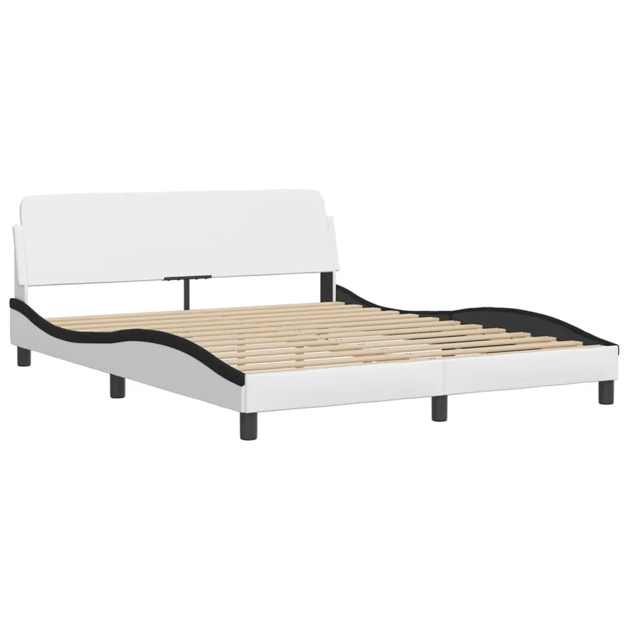 Cadre de lit avec LED sans matelas Hvar blanc et noir 160x200 cm - 7