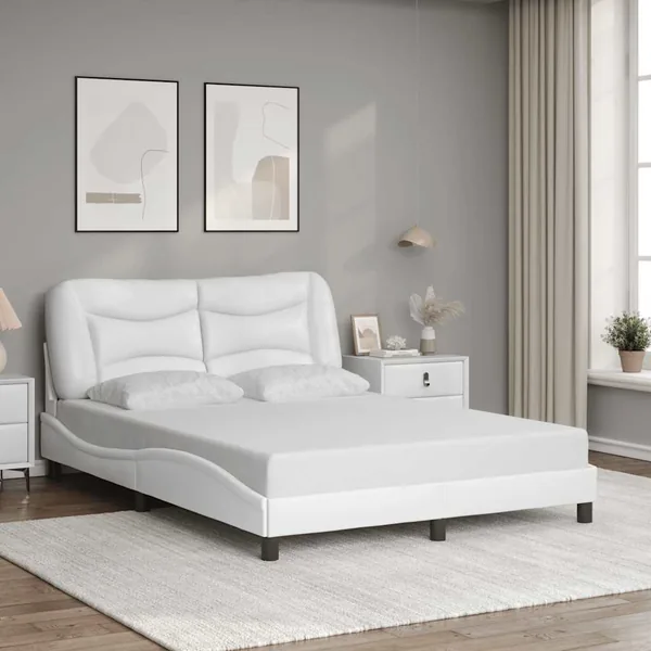 Cadre de lit sans matelas Hvar blanc 120x200 cm similicuir