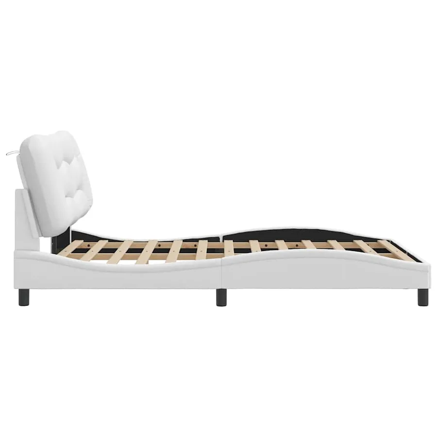 Cadre de lit sans matelas Hvar blanc 120x200 cm similicuir - 7