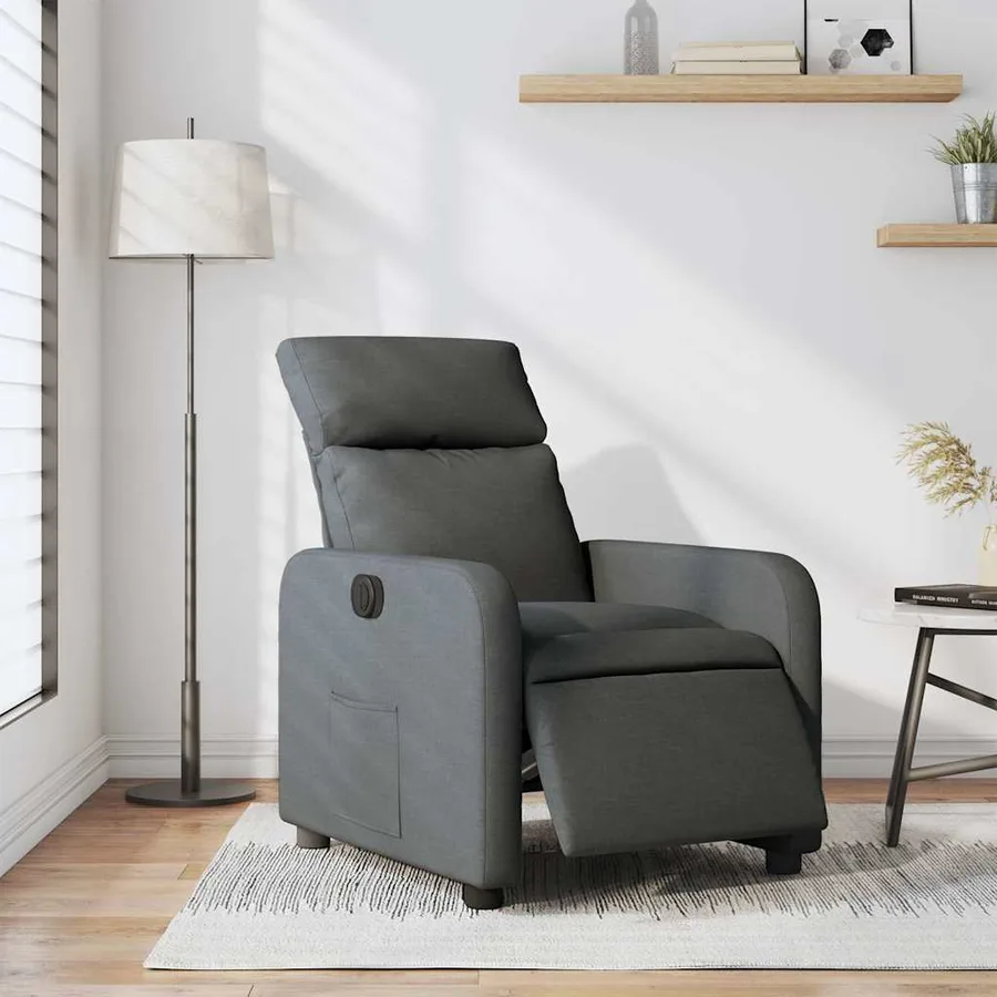 Fauteuil inclinable électrique Gris foncé Tissu - 16