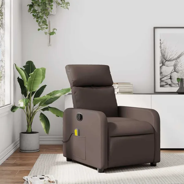 Fauteuil de massage inclinable Marron Similicuir