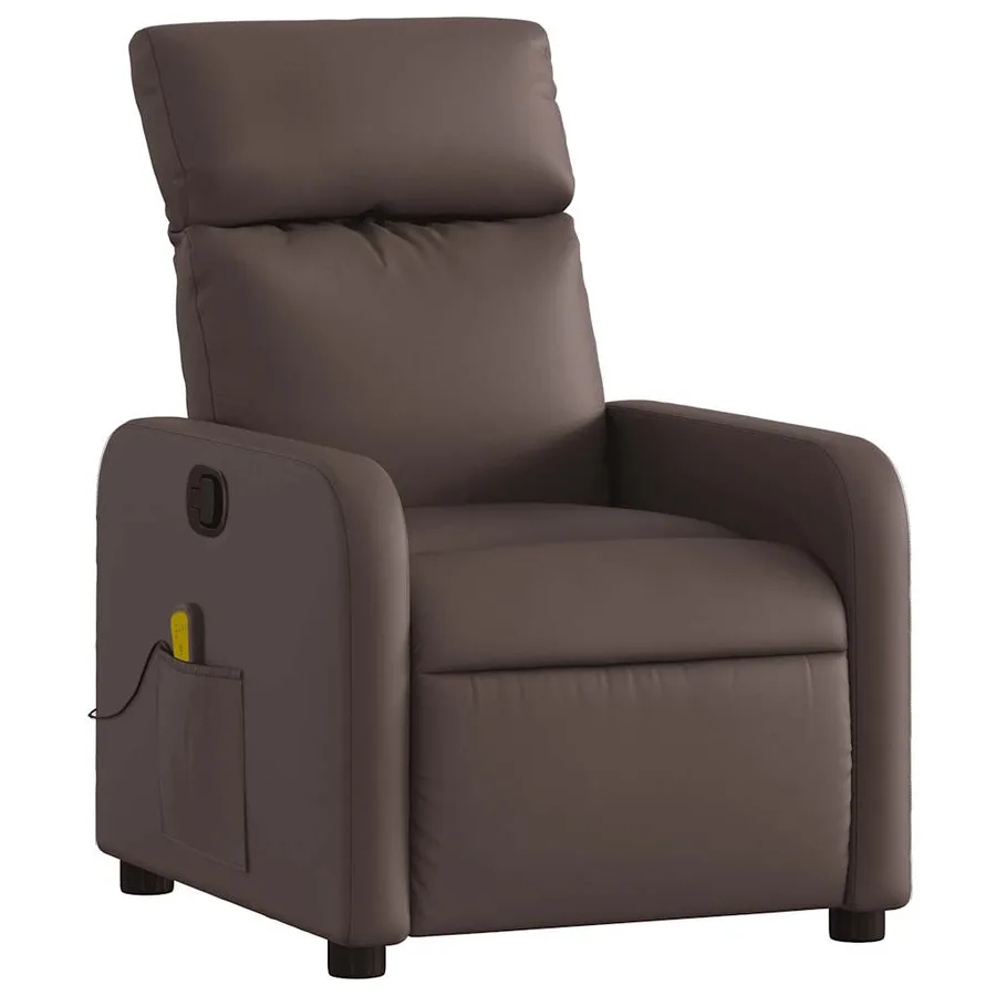 Fauteuil de massage inclinable Marron Similicuir - 3