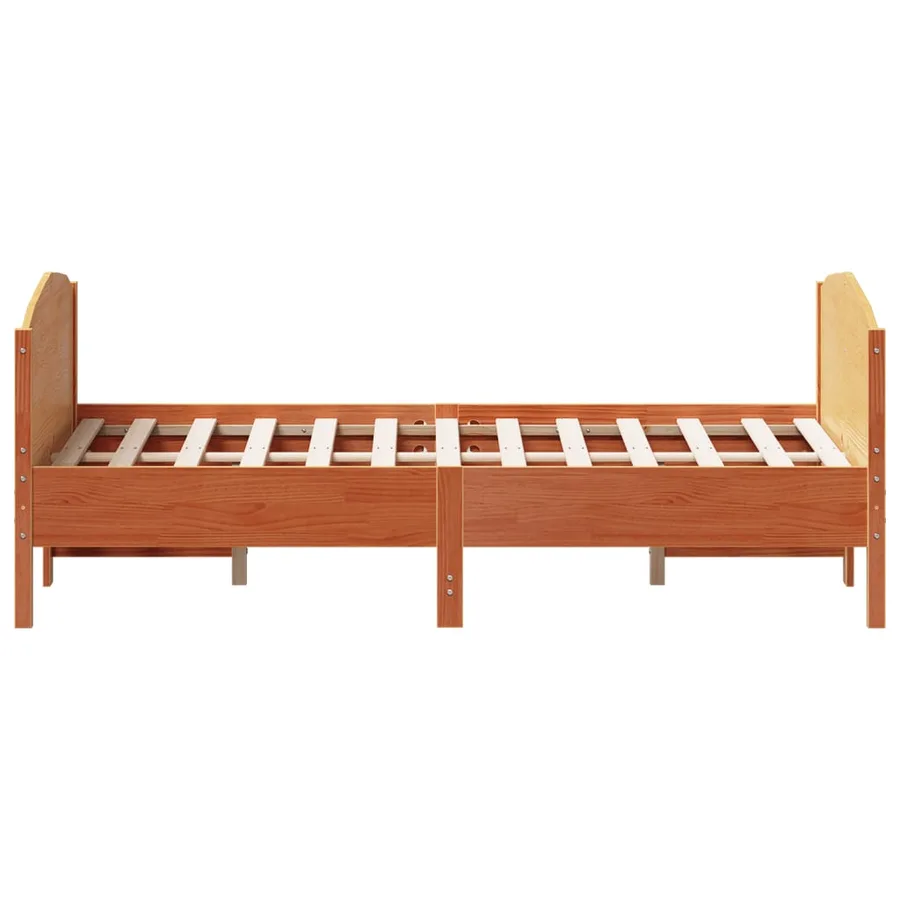 Cadre de lit sans matelas cire marron 120x200cm bois pin massif - 5