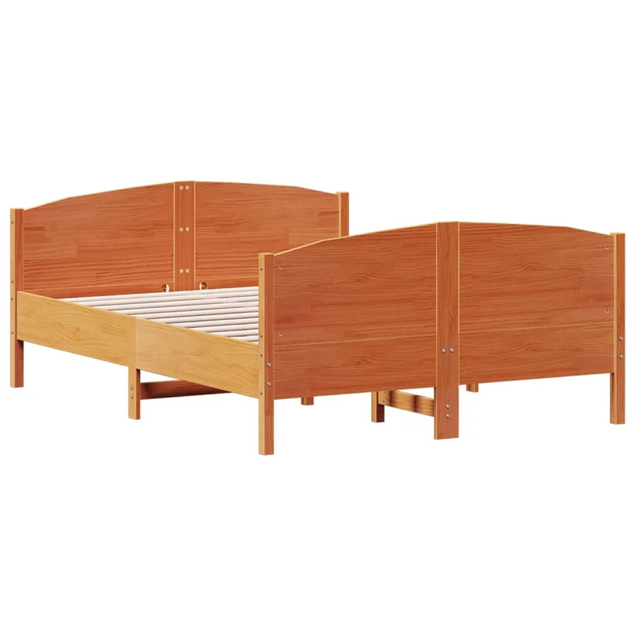 Cadre de lit sans matelas cire marron 120x200cm bois pin massif - 6