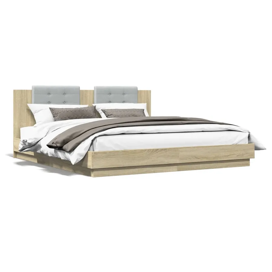 Cadre de lit avec LED sans matelas chêne sonoma 160x200 cm - 5