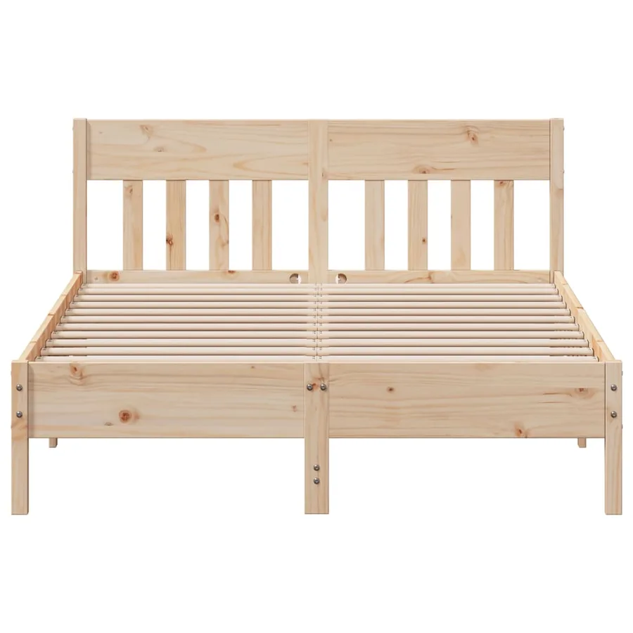 Cadre de lit sans matelas 135x190 cm bois de pin massif - 4