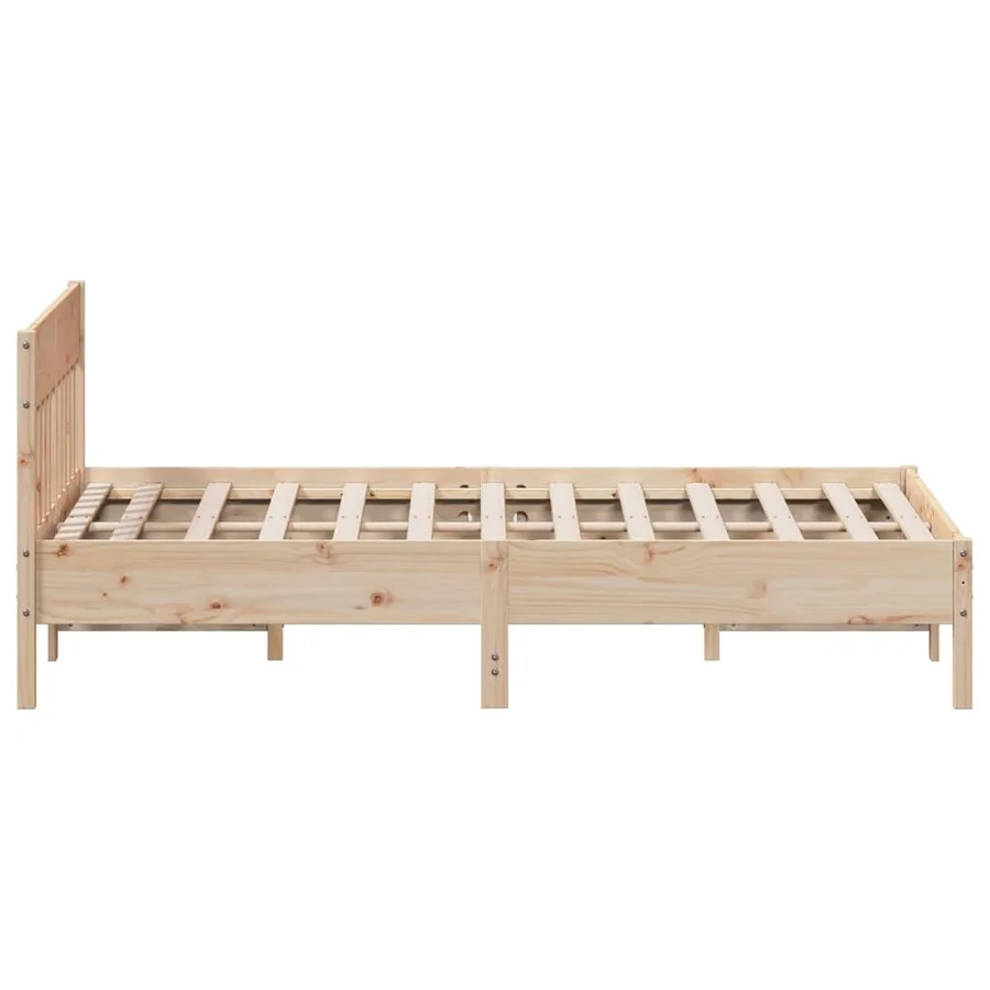 Cadre de lit sans matelas 135x190 cm bois de pin massif - 5