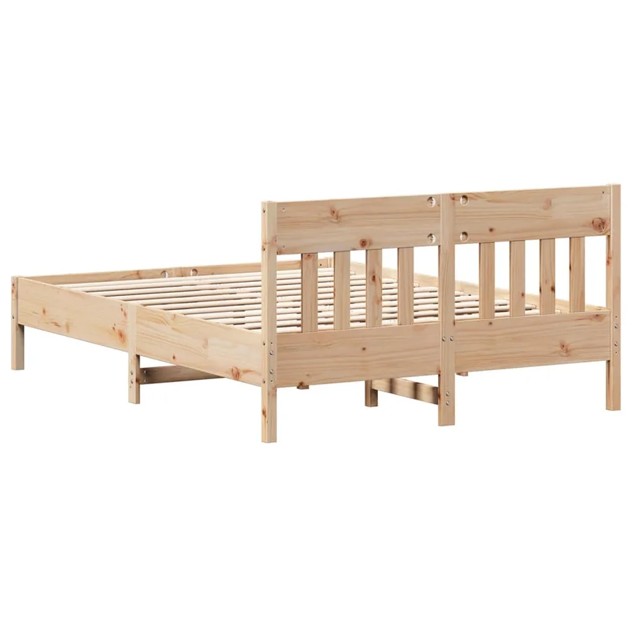 Cadre de lit sans matelas 135x190 cm bois de pin massif - 6