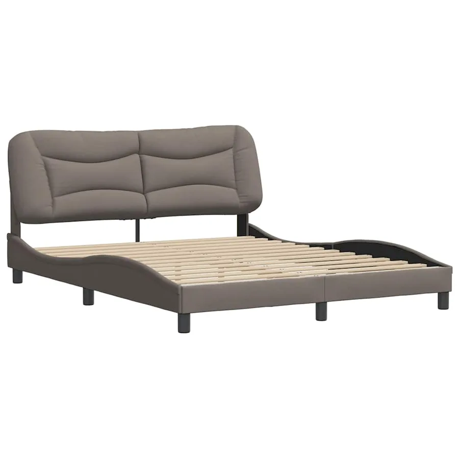 Cadre de lit sans matelas Hvar taupe 160x200 cm tissu - 3