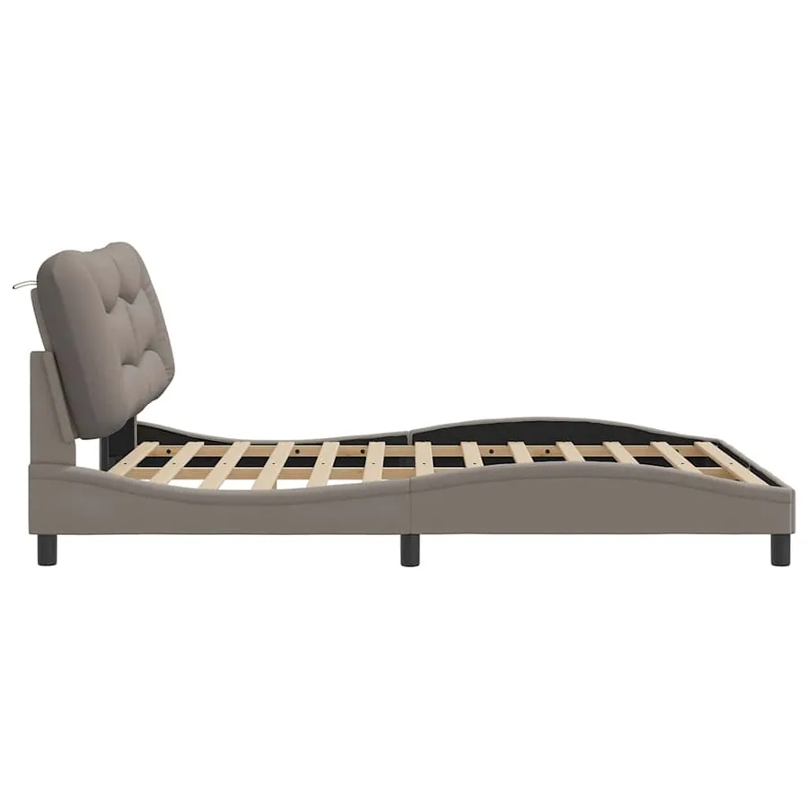 Cadre de lit sans matelas Hvar taupe 160x200 cm tissu - 5