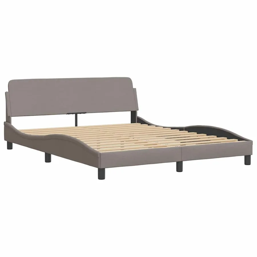 Cadre de lit sans matelas Hvar taupe 160x200 cm tissu - 7