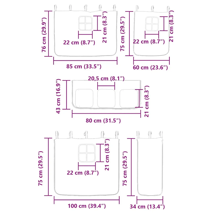Lit superposé sans matelas 80x200 cm bois de pin massif - 16