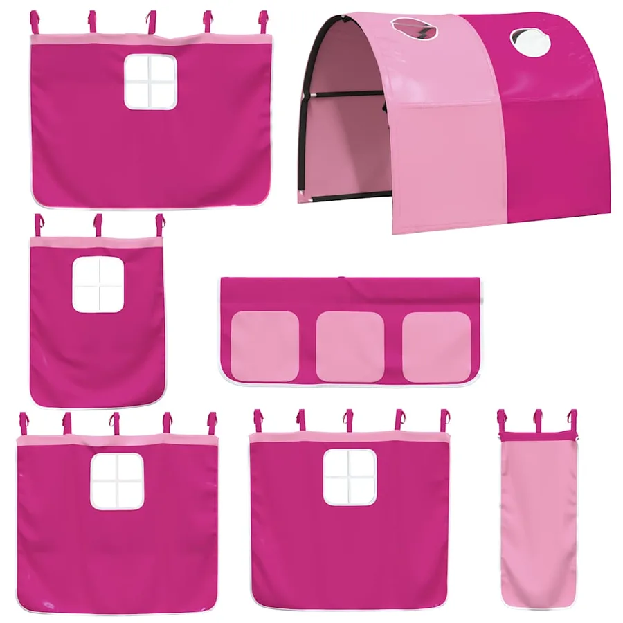 Lit superposé sans matelas rose 80x200 cm bois de pin massif - 9