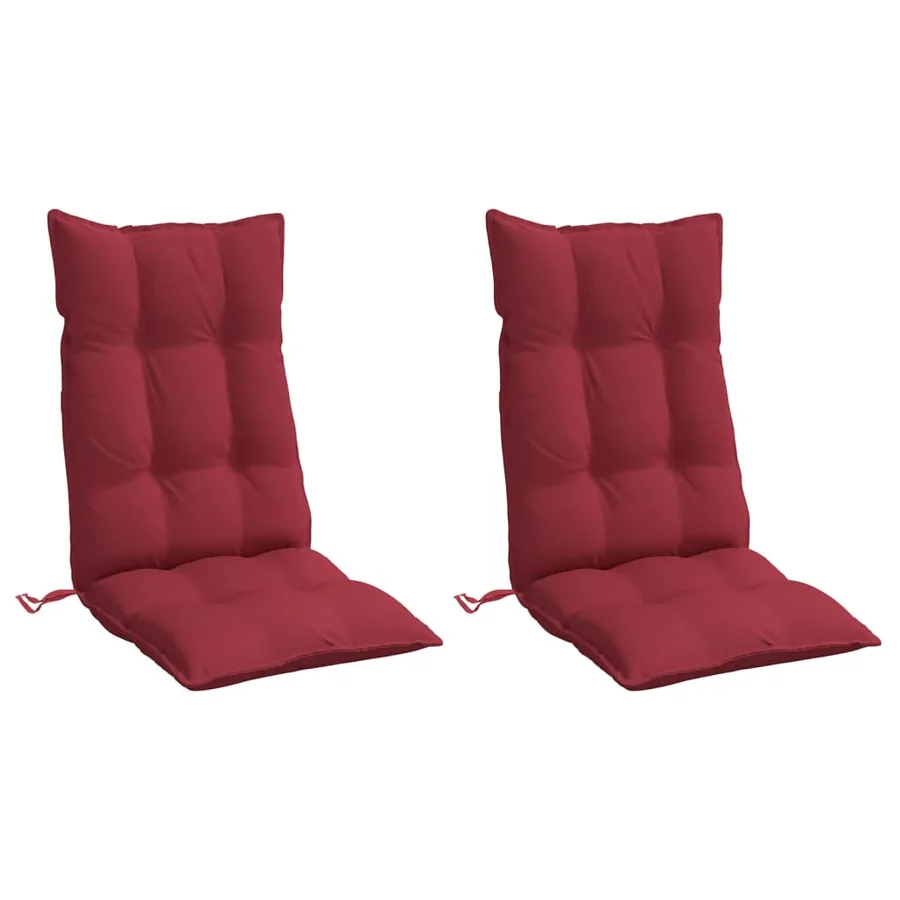 Coussins de chaise à dossier haut lot de 2 rouge bordeaux - 3